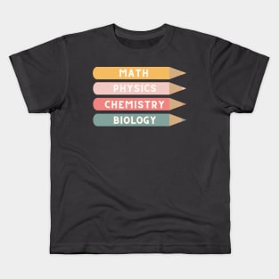 Coloring Pencil School Subject Labels Kids T-Shirt